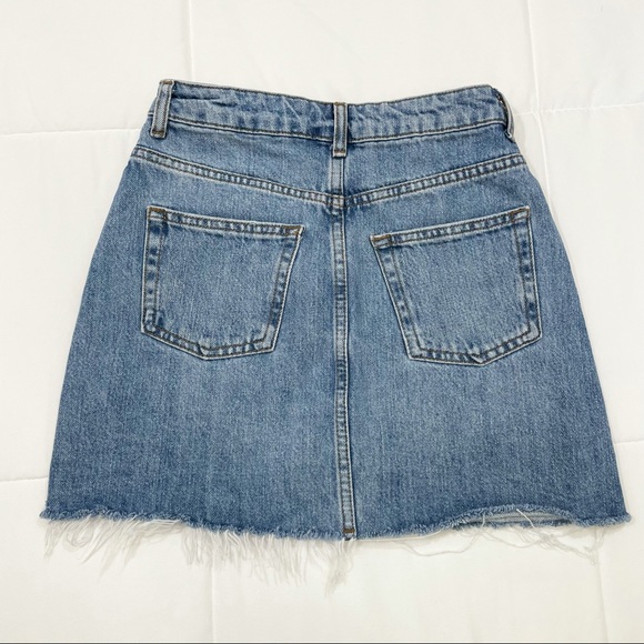Topshop Denim Front Zip Mini Skirt US 2 - Picture 2 of 2